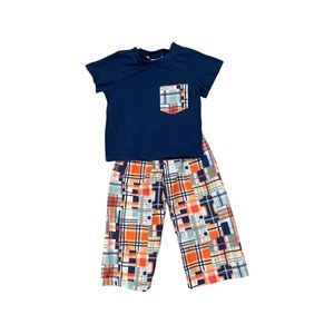 Smocking Dog Boutique Patchwork Plaid Pants Set Size 2 2T